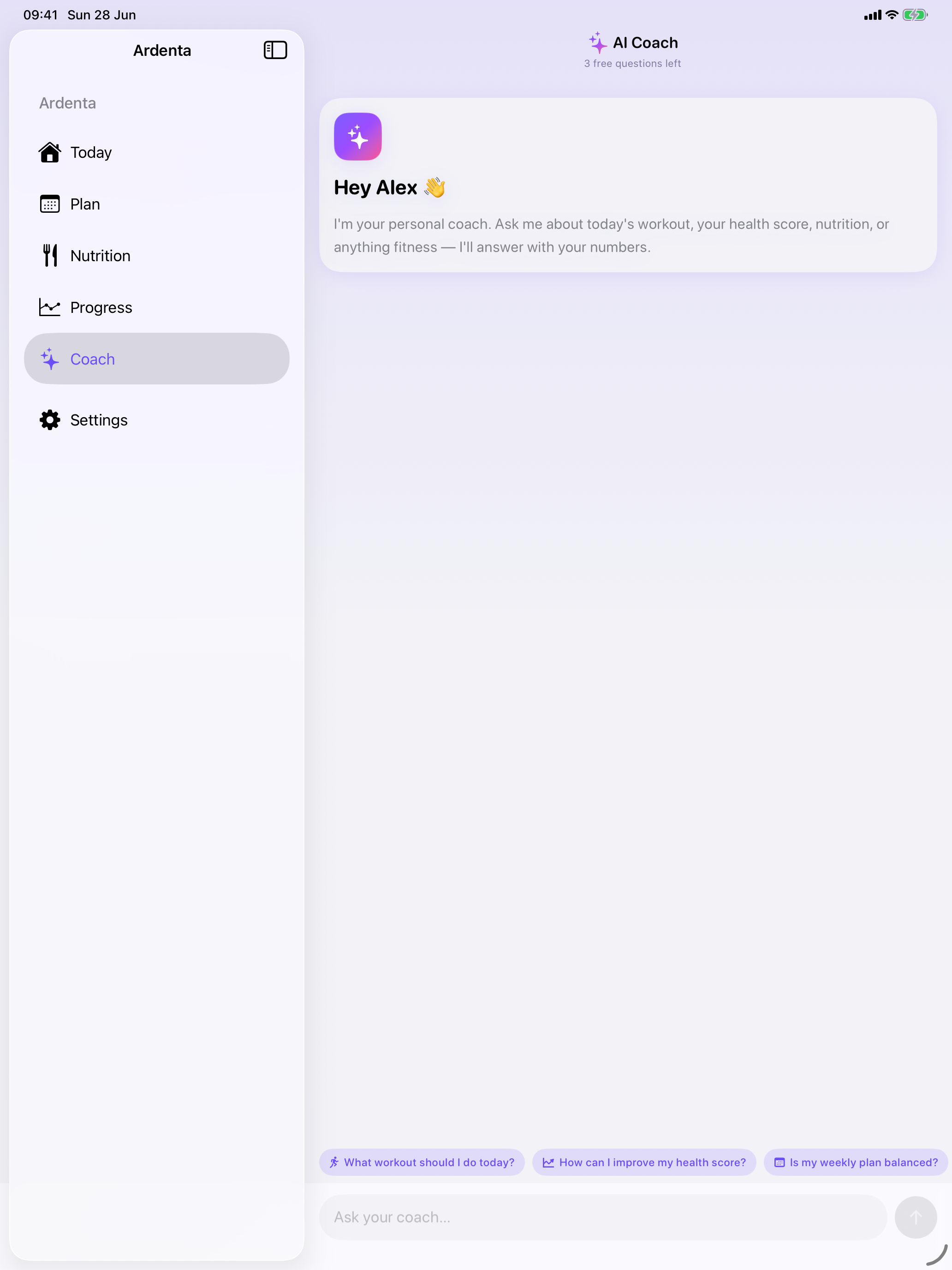 AI coach on iPad