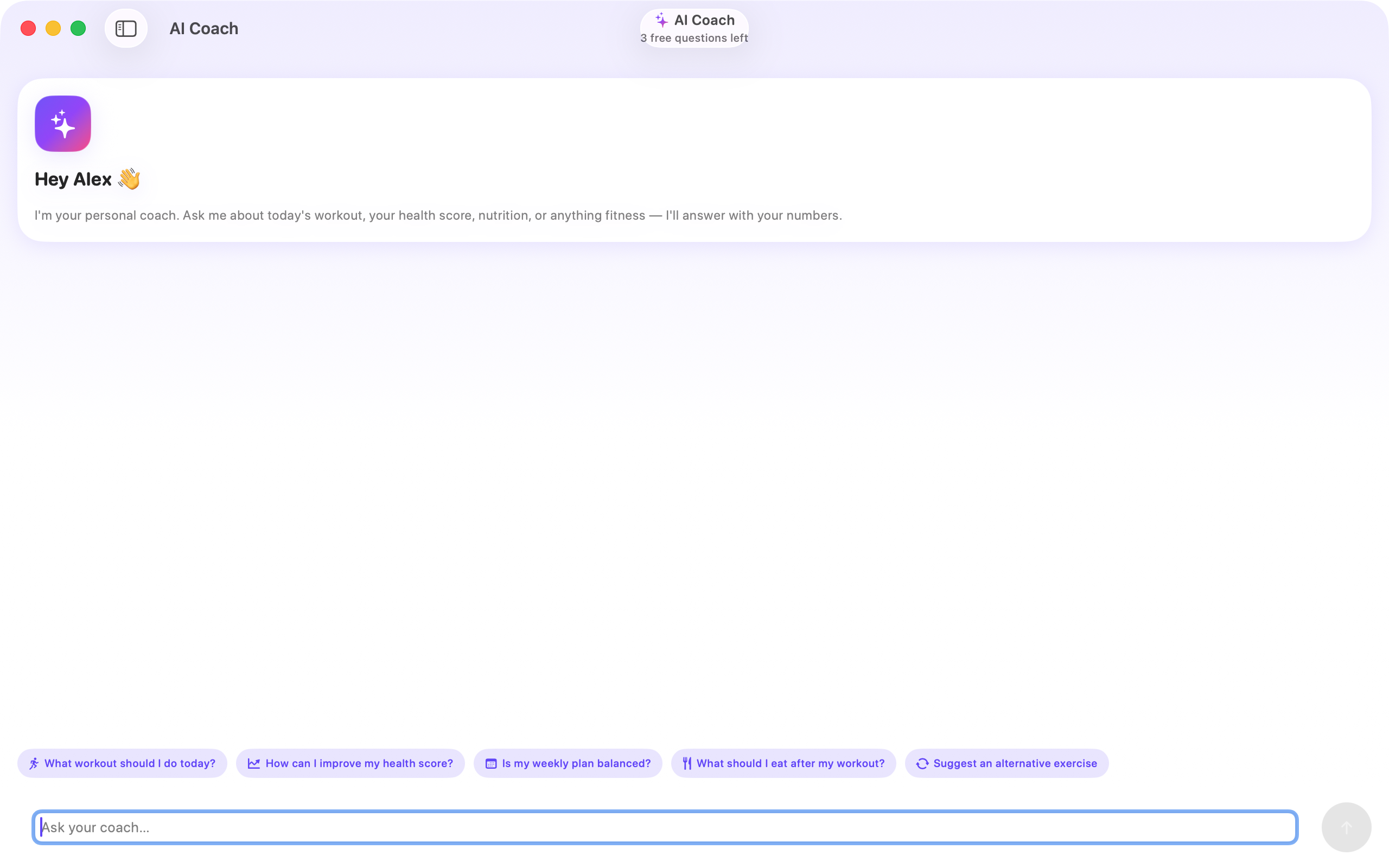 AI coach on Mac
